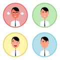 Business man vector illustration. Four male emotion