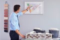 Business man waiting for meeting to begin in Board room Royalty Free Stock Photo