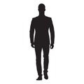 Business man walking forward, front view