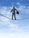 Business man Walking A Tightrope Royalty Free Stock Photo