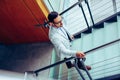 Business man walking to work. Royalty Free Stock Photo