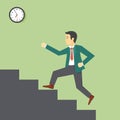 business man walking in upstairs vector illustration design