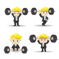 Business man weight lifting Royalty Free Stock Photo