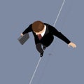 Business Man on a Wire. Royalty Free Stock Photo