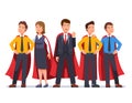 Business man and woman dream team in red capes