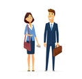 Business man and woman - modern flat design people characters composition. Royalty Free Stock Photo