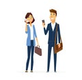 Business man and woman - modern flat design people characters composition. Royalty Free Stock Photo