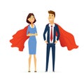 Business man and woman - modern flat design people characters composition. Royalty Free Stock Photo