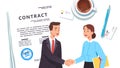 Business man, woman shaking hands, closing deal Royalty Free Stock Photo