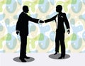 business man and woman silhouette in handshake pose Royalty Free Stock Photo