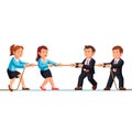 Business man and woman teams competition metaphor Royalty Free Stock Photo