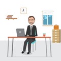 Business man working in the co-working space infographics elements.illustration EPS10. Royalty Free Stock Photo