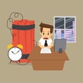 Business man working within the time limit, a time bomb Royalty Free Stock Photo