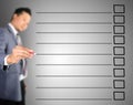 Business man writing on blank checklist Royalty Free Stock Photo