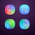 Business management app icons set Royalty Free Stock Photo