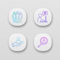 Business management app icons set Royalty Free Stock Photo
