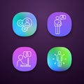 Business management app icons set Royalty Free Stock Photo
