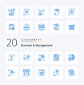 20 Business And Management Blue Color icon Pack like finance paid target price bill Royalty Free Stock Photo
