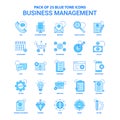 Business Management Blue Tone Icon Pack - 25 Icon Sets