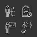 Business management chalk icons set Royalty Free Stock Photo