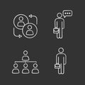 Business management chalk icons set Royalty Free Stock Photo