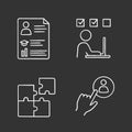 Business management chalk icons set Royalty Free Stock Photo