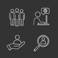 Business management chalk icons set Royalty Free Stock Photo