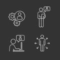 Business management chalk icons set Royalty Free Stock Photo