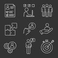 Business management chalk icons set Royalty Free Stock Photo