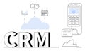 CRM Cloud Integration with Business Tools and Digital Payment Systems for Efficient Management Royalty Free Stock Photo