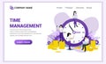 Business management concept, Money saving, Time is money, Save time with Characters. Time management planning. Can use for banner Royalty Free Stock Photo