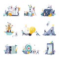 Business management and finance marketing concept icons.