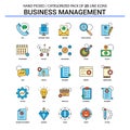 Business Management Flat Line Icon Set - Business Concept Icons Royalty Free Stock Photo