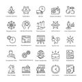 Business Management and Growth Vector Line Icons 13
