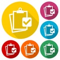 Business, Management, Human Resource Icons set with long shadow Royalty Free Stock Photo