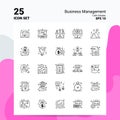 25 Business Management Icon Set. 100% Editable EPS 10 Files. Business Logo Concept Ideas Line icon design