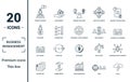 Business Management icon set. Include creative elements expert opinion, budget balance, sponsor, discussion, key event icons. Can