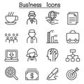 Business management icon set in thin line style Royalty Free Stock Photo