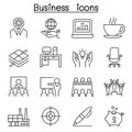 Business management icon set in thin line style Royalty Free Stock Photo