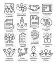 Business management icons in line style. Pack 23. Royalty Free Stock Photo