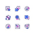 Business and management - line design style icons set
