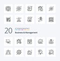 20 Business And Management Line icon Pack like economy working online process management