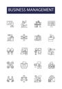 Business management line vector icons and signs. Strategy, Finance, Accounting, Planning, Operations, Administration