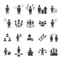 Business management, meeting, conference, organization and office icons set