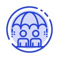 Business, Management, Modern, Risk Blue Dotted Line Line Icon