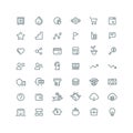 Business management, strategy, career vector line icons set