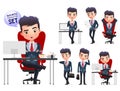 Business manager character vector set. Business boss or professional manager characters sitting and relaxing.