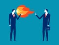 Business manager and employee arguing. Business aggressive or scolding vector illustration