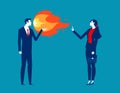 Business manager and employee arguing. Business aggressive or scolding vector illustration