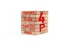 Business marketing 4P model. The words product, promotion, place and price written on wooden blocks